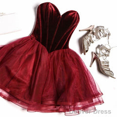 Short Velvet Corset Tulle Homecoming Dresses