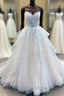 ShowprettyDresses Long A-Line Strapless Lace Tulle Wedding Dresses