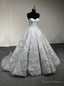 Silver Ball Gowns Sweetheart Neck Floor Length Wedding Dresses