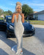 Silver Mermaid Women Prom Gown