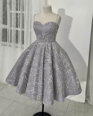 Silver Sparkly Midi Homecoming Dress