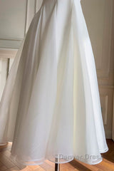 Simple A-Line Chiffon Short Ivory Prom Dresses, Simple Ivory Bridesmaid Dresses
