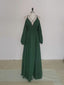 Simple A Line Green Chiffon Long Prom Dress, Green Bridesmaid Dresses