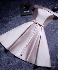 Simple A Line Satin Short Prom Dresses, Formal Bridesmaid Dresses