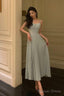 Simple A Line Spaghetti Straps Dusty Blue Prom Dresses Birthday Outfits Prom Gowns