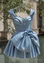 Simple A Line Straps Blue Homecoming Dresses 16Th Birthday Outfits