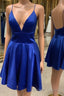 Simple A Line V Neck Short Prom Dress, V Neck Short Prom Homecoming Dresses