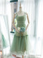 Simple Aline Tulle Green Short Prom Dress, Tulle Green Homecoming Dresses