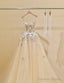 Simple Champagne A Line Spaghetti Straps Tulle Applique Long Prom Dress Sweet Wedding Dresses