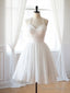 Simple Chiffon White Short Prom Dress, White Homecoming Dresses