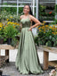 Simple Green Satin Long Prom Dress, Green Prom Dresses