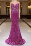 Simple Mermaid Sequin Long Prom Dresses, Sequin Long Evening Dresses