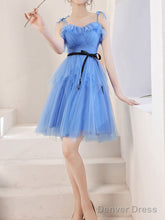 Simple Mini/Short Blue Prom Dress, Cute Blue Homecoming Dresses