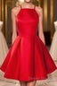 Simple Red Short Prom Homecoming Dress, Short Red Mini Prom Graduation Prom Dresses