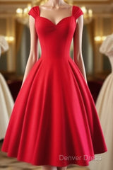 Simple Red Sweetheart Short Prom Dresses, Homecoming Dresses