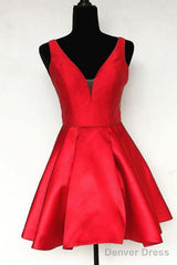 Simple Satin Short Prom Dress Lavender Homecoming Dress