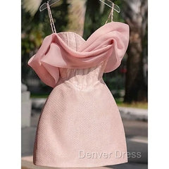 Simple Sheath Straps Pink Homecoming Dresses 16Th Birthday Outfits