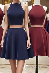 Simple two pieces short prom Dresses, homecoming Dresses