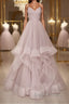 Simple v neck A Line tulle long prom Dress sweet 16 Dresses