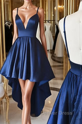 Simple v neck high low prom Dresses homecoming Dresses