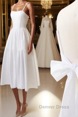 Simple white backless short prom Dresses, white homecoming Dresses