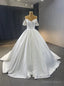 Simple White Satin Off the Shoulder Wedding Dresses