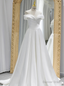 Simple White Satin Pleats Wedding Dresses