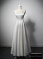 Simple White Satin Straps Ankle Length Wedding Dresses