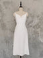 Simple White Spaghetti Straps Short Wedding Dresses