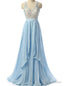 Sky Blue Beaded Prom Dress Prom Women Prom Dresses