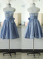 Sleeveless Lace Bridesmaid Dress Short Taffeta Bridesmaid Dresses Knee Length