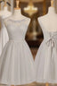 Sleeveless Scoop Neck Knee Length A Line Tulle Bridesmaid Dresses With Beaded