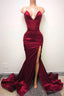 Sleeveless Sweetheart Front Split Chic Sweep Train Prom Gown