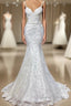 Spaghetti Strap Mermaid Royal Wedding Dresses Prom Gowns