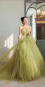 Spaghetti Straps A-Line Wedding Dress, Tulle Wedding Prom Dresses