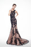Spaghetti Straps Black Mermaid Prom Dress with Lace