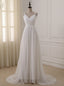 Spaghetti Straps Chiffon Floor Length Backless Wedding Dresses
