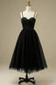 Spaghetti Straps InProm Tea Length Bridal Gowns