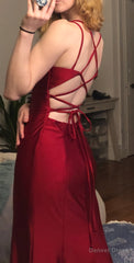 Spaghetti Straps Mermaid Long Prom Dress,Unique Formal Dresses