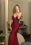 Spaghetti Straps Mermaid Long Prom Dresses