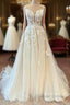 Spaghetti Straps Wedding Gowns With Lace Appliques