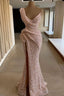 Sparkle One shoulder Sleeveless Sequined Mermaid Prom Gown