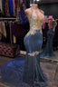 Sparkle Sequin Backless Deep V-Neck Long Prom Party Gowns With Train