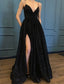 Neck A Line Full Length Prom Dresses