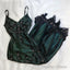 Sparkly A Line Spaghetti Straps Dark Green Long Prom Dress