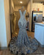 Sparkly Crystal Mermaid Prom Dress Beaded Sequins Tight Prom Dress Tassel Prom Dresses For Women