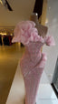 Sparkly Prom Dresses Beaded Crystals Pink Prom Gown