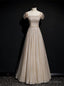 Sparkly Tulle Sequins Square Beading Prom Dress Long A Line Ball Gowns Prom Dresses