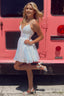 Sparkly White Sequins A Line Short Homecoming Dresses