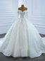 Stand Out With White Tulle Embrodiery Appliques Off the Shoulder Long Sleeve Beading Sequins Wedding Dresses